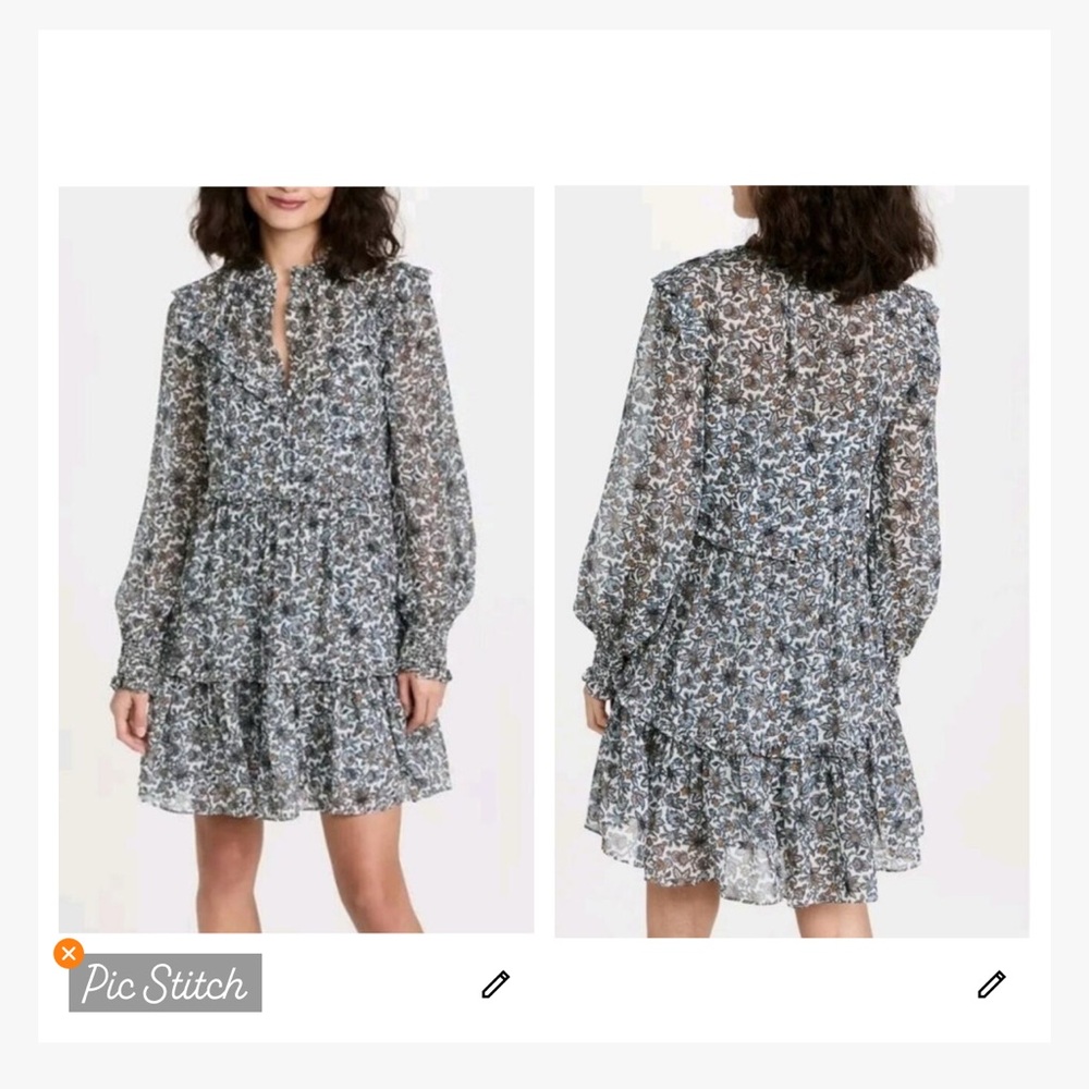 Veronica Beard Savile Silk Paisley Ruffled Dress